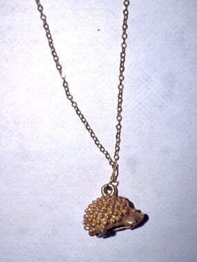 Gold plated hedgehog necklace